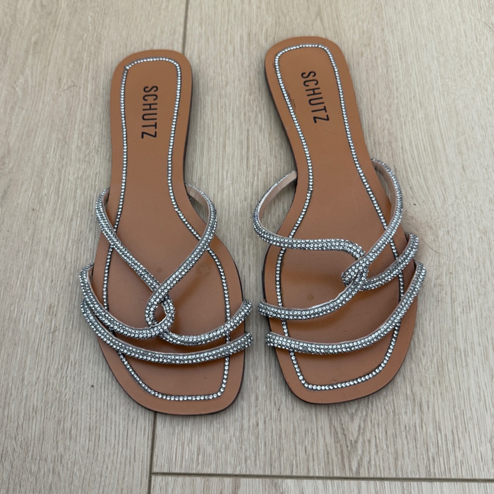 SCHUTZ Silver Strappy Women's Sandals